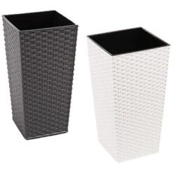 Siena Garden Pflanzgefäß Modern Paris Weiß 25x25x46,5 Cm -Pola Pflanz Geschaft 8630352 1346 2