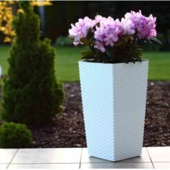 Siena Garden Pflanzgefäß Modern Paris Weiß 25x25x46,5 Cm -Pola Pflanz Geschaft 8630352 1346 5