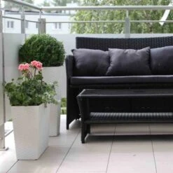 Siena Garden Pflanzgefäß Modern Paris Weiß 35x35x68,0 Cm -Pola Pflanz Geschaft 8630360 1346 6