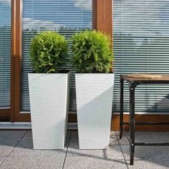 Siena Garden Pflanzgefäß Modern Nizza Weiß 30x30x57,0 Cm -Pola Pflanz Geschaft 8630683 1346 4