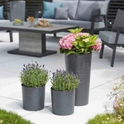 Siena Garden Pflanzgefäß Modern Locon Graphit Ø 25x46,5 Cm -Pola Pflanz Geschaft 8630956 1346 5