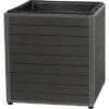 WPC Quader Monaco Anthrazit Mit Alurahmen Grau Mit PP-Pflanzeinsatz 43x43x42 Cm -Pola Pflanz Geschaft 962677 1316 01